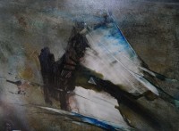 109 – LE TOUMELIN Yahne, « Livre de lumière », huile sur papier marouflée sur toile, signée