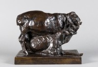 Albéric COLLIN (1886-1962), Mouton et agneau, Bronze